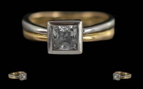 Ladies 9ct Gold White & Yellow Gold Diam