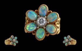 Ladies - Quality 18ct Opal and Diamond S