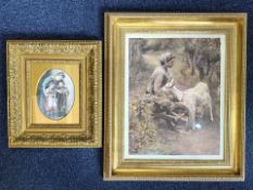 Large Framed Print of a Young Lady with