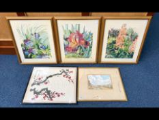 Collection of Five Framed Pictures and P