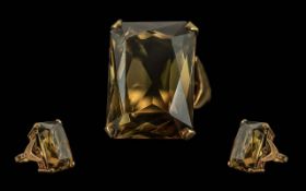 Ladies 9ct Gold Single Stone Smoky Topaz