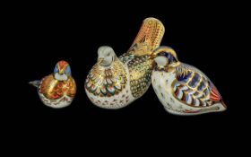 Royal Crown Derby Trio of Hand Painted P
