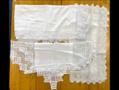 Three Early 20th Century White Linen Tab