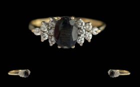 Ladies 9ct Gold & Diamond Set Dress Ring