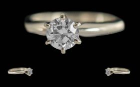 Ladies Excellent Platinum Single Stone D