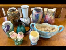 Collection of Pottery & Porcelain Vases,
