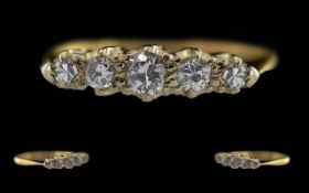 Ladies 18ct Gold 5 Stone Diamond Set Rin