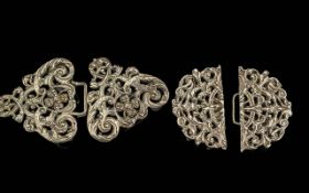 ( 2 ) Sets of Silver Nurses Buckles. Com