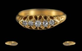 Antique Period Ladies 18ct Gold 5 Stone