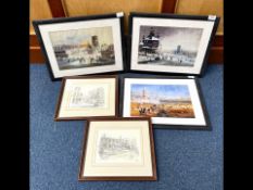 Collection of Three Bragg Prints, depict