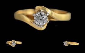 Ladies 18ct Gold - Excellent Single Ston