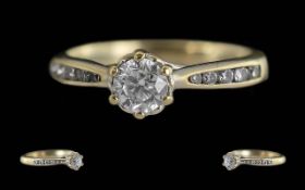 Ladies 18ct Gold Single Stone Diamond Se