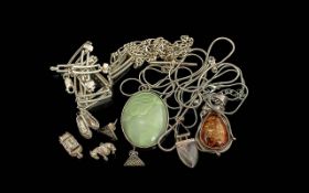 Good Assortment of Sterling Silver Jewellery, Includes Chains, Pendants, Earrings, Charms etc. All