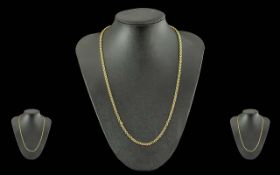 A Fine 9ct Gold Belcher Chain of Warm Colour / Rich. Marked 9ct. Length 22 Inches - 55 cms. Weight