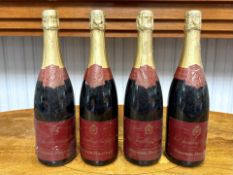 Four Bottles of Prosper Maufoux Sparkling Red Burgundy. Together with - Guinness Advertising Mirror,