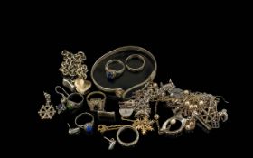 Collection of 925 Sterling Silver Jewellery, All Hallmarked for Silver. Includes Rings, Bangle,