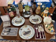 Box of Miscellaneous, to include flatware, novelty teapots, glass vases, glassware, etc.