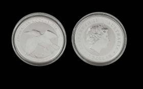Perth Mint Australian Kookaburra One Oz Fine Silver 999 Coin - Date 2011. Uncirculated Mint