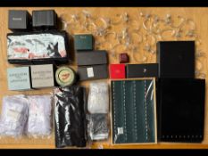 Large Box of Jewellery & Watch Boxes, bags and jewellery display.