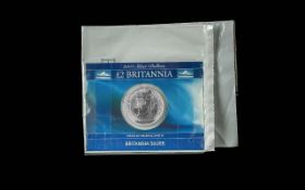 United Kingdom Royal Mint Elizabeth II Britannia 1 oz Fine Silver Coin, Purity 999. Date 2004, Still