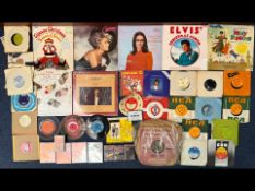 Box Containing 45s, albums and cassettes, etc.
