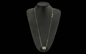 Annoushka Diamond Pendant And Chain, In 18ct Gold and Silver, The Orb Shaped pendant Set With 26