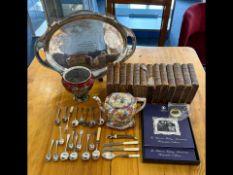 Box of Mixed Collectables. Includes Royal Winton Tea Pot, Collection of Early Charles Dickens Books,