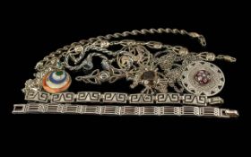 Good Mixed Bag of Sterling 925 Silver Jewellery, Includes Bracelets, Brooches, Earrings, Rings,