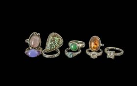 Collection of Silver Dress Rings.