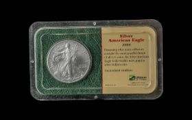 United States of America Liberty Walking One Oz Silver American Eagle Coin - Date 2004. Uncirculated