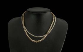 ( 2 ) Antique Pearl Necklaces, Both With 9ct Gold Clasps, Both Clasps Hallmarked for 9ct Gold.