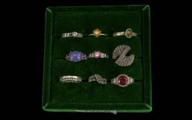 Great Selection of 925 Sterling Silver Rings, Various Designs / Shapes and Sizes. All Marked for 925
