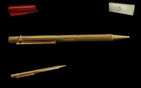 Cartier Paris Deluxe Gold Plated Propelling Pencil, With Cartier Display Box, Wallet and Cards.