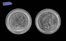 Royal Mint Britannia Ltd Edition 1 oz Brilliant Uncirculated Sterling Silver 999 Coin - Date 2015.