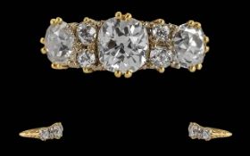 Edwardian Period 1902 - 1910 18ct Gold Ladies Pleasing Quality Diamond Set Dress Ring,