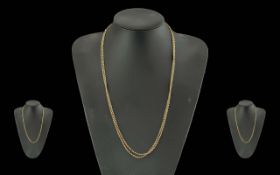 Antique Period Excellent Ornate Linked 9ct Gold Chain, Each Link with Engraved Decoration with