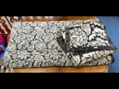 Black & Cream Quality Bedding, comprising a double bed duvet cover, pillow slip, and heavy throw.