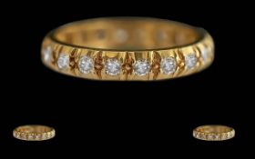 Ladies Pleasing 15ct Gold Diamond Set Full Eternity Ring, Tests 15ct. Well Matched Diamonds of