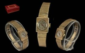 Longines Ladies 9ct Gold Mechanical Bracelet Watch - Circa 1960's. Silky And Tactile Watch Strap.
