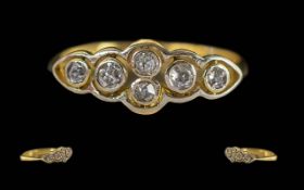Antique Period Ladies 18ct Gold Diamond Set Dress Ring, Not Marked but Tests 18ct Gold. Pleasing
