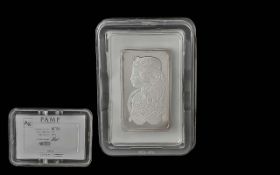 P.A.M.P 100 gram Fine SIlver - Purity 999 Bar, Certificate Number 007765, Fineness 999, Ref Num 41-