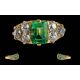 Ladies - Early 20th Century Stunning 18ct Gold Emerald and Diamond Set Dress Ring, Marked 18ct to - Image 1 of 2