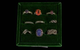 Great Selection of 925 Sterling Silver Rings, Various Designs / Shapes and Sizes. All Marked for 925