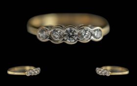 Ladies 9ct Gold & Diamond Set Dress Ring. Fully Hallmarked for 9ct Gold. Approx Weight 1.9 grams.