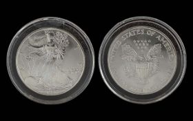 Untied States of America 1 oz Fine Silver One Dollar Coin, Date 1997. Top Grade / Mint Condition.