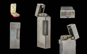 Dunhill Silver Tone ' Rolla-gas ' Lighter with Instructions Booklet, Display Box. c.1960's.