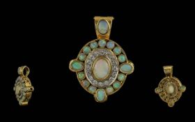 Ladies Quality and Signed 18ct Gold Opal