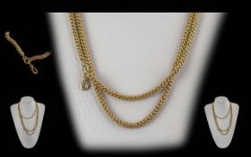 George III Quality and Stunning 18ct Gold Long Chain. Not Marked but Tests 18ct Gold, Gold Colour