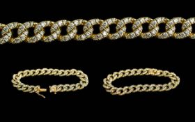 Ladies - Pleasing 18ct Diamond Set Bracelet. Full Hallmark for 18ct. Well Matched Diamonds of Good