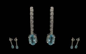 Ladies 18ct Gold Diamond and Aquamarine